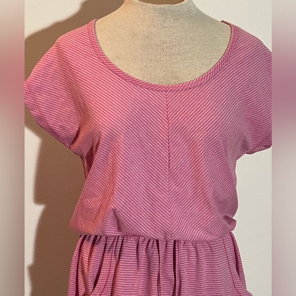 North Face | Pink and White Pinstripe Jersey Dress - Size Small - Picture 3 of 12